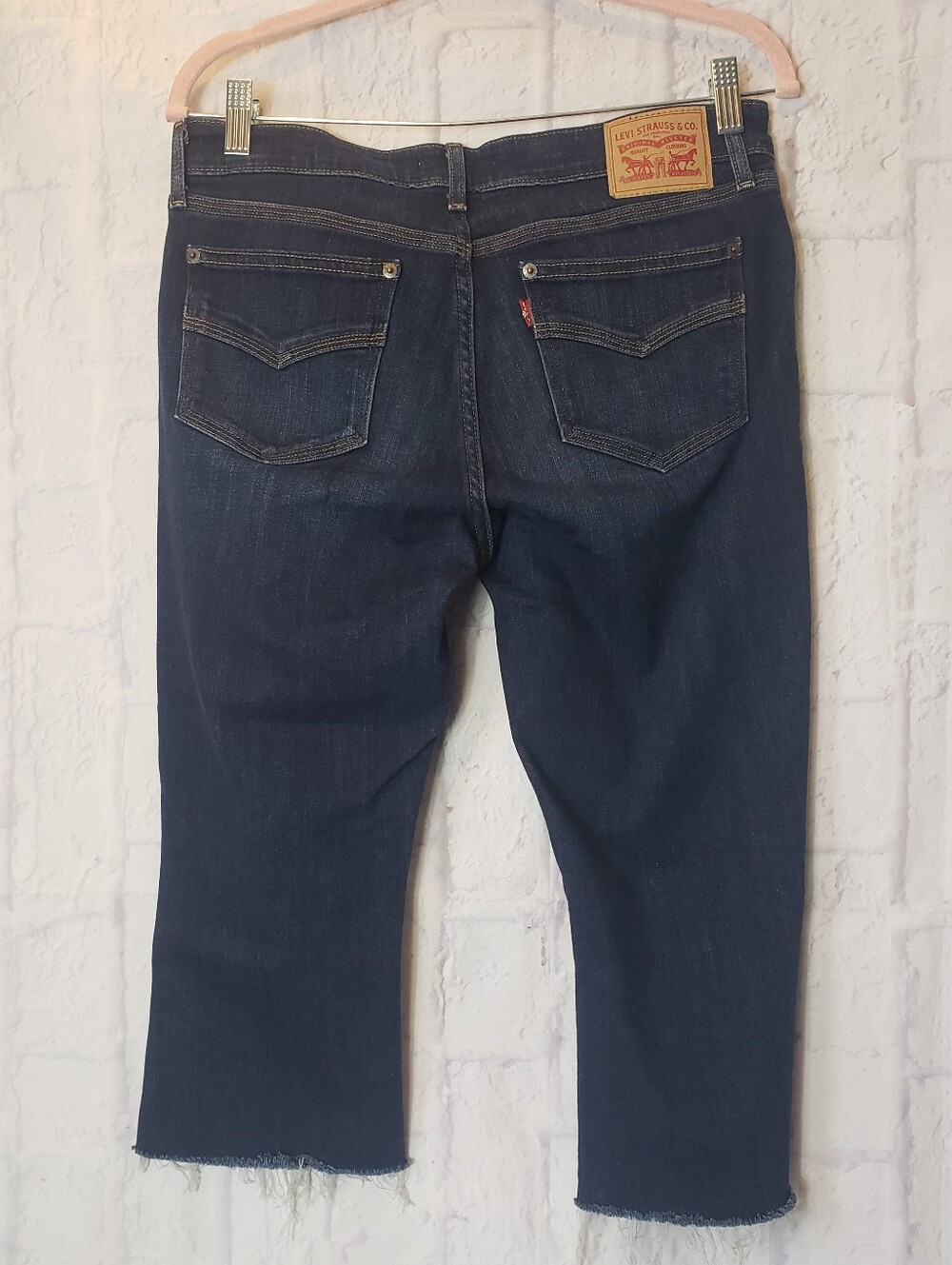 LEVI'S 715 Cut-Off Raw Edge Cropped Jeans 30